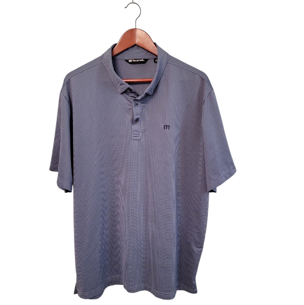Travis Mathew Mens‎ Golf Athletic Blue Pullover Polo Embroidered Size XXL